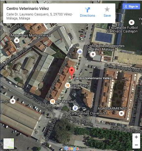 mapa clinica velez centro veterinario